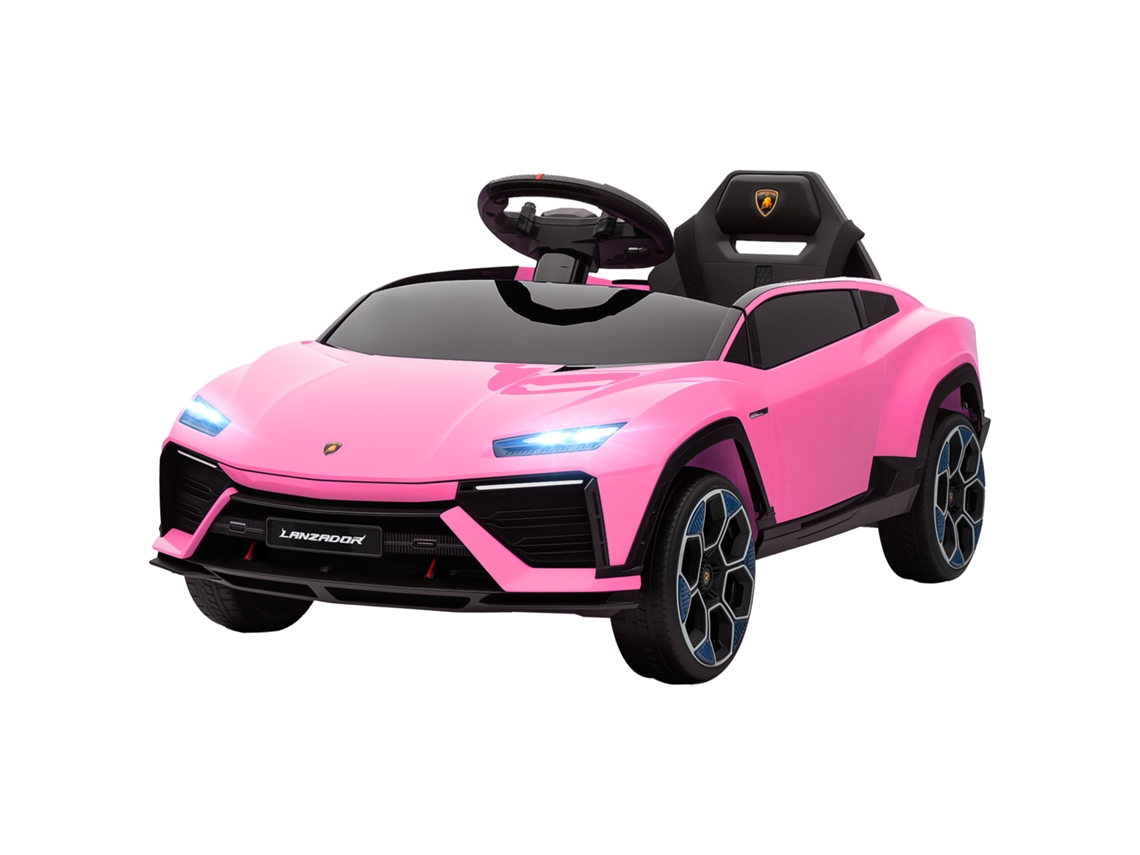 Carro Elétrico Para Crianças 12v Com Motor Duplo Rodas Com Suspensão Faróis Música Usb 101,5x49x43 Cm Rosa