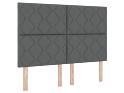 Cama Com Estrado E Colchão  Com Luz Led Em Cinza Escuro, Vidaxl, Tecido (140x190 Cm)