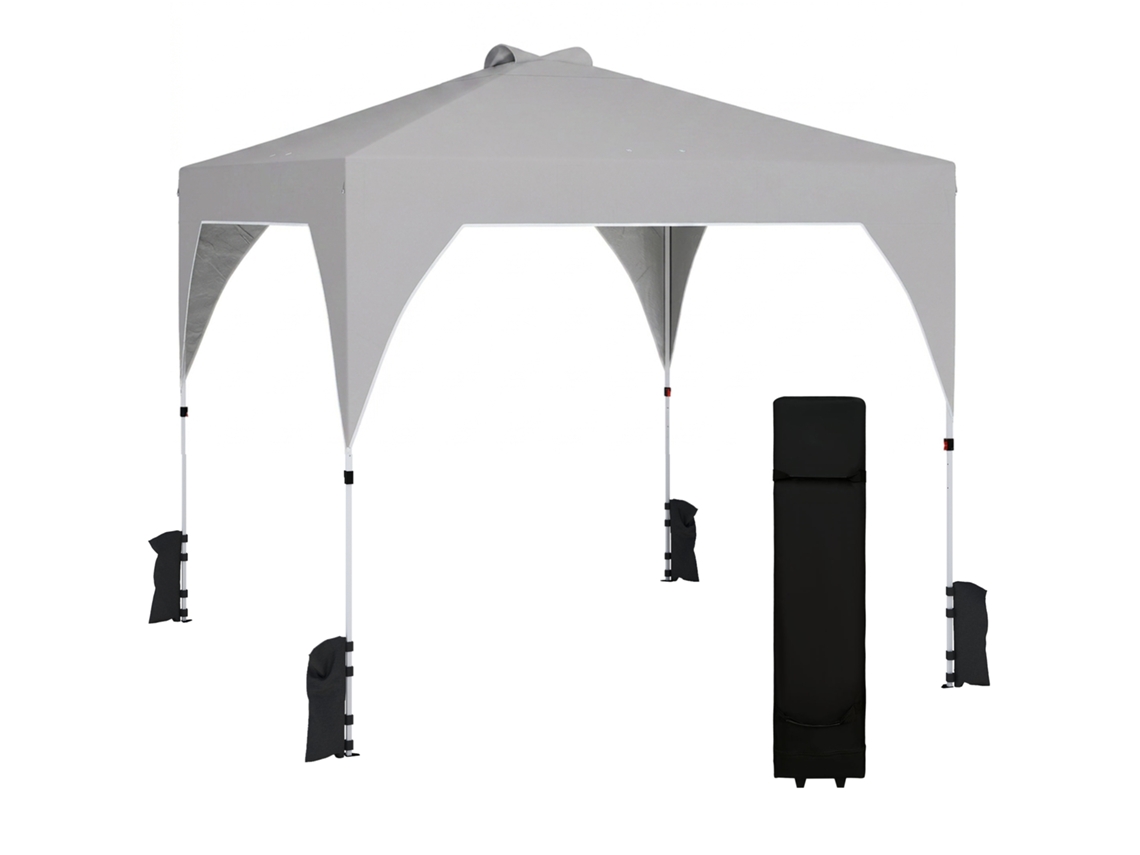 Tenda NOVAVEST COM Dobrável, 4x4 m, UPF 50+, com Sacos de Areia, Bolsa, Bege e Castanho