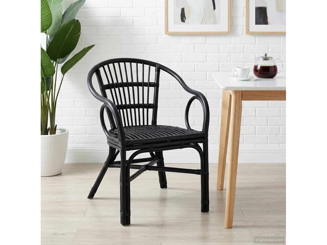Vidaxl Cadeira Empilhável Preto 58 X 60 X 81 Cm Vime