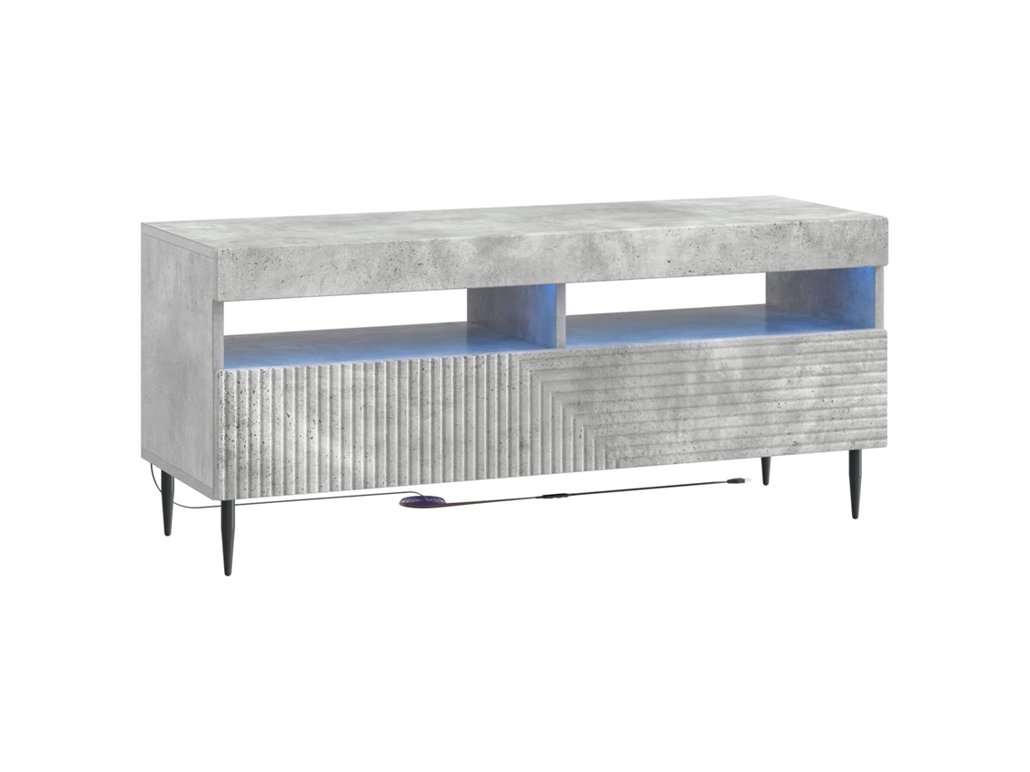 Vidaxl Gabinete De Tv Led Cinzento Cimento Derivados De Madeira