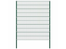 Vidaxl Painel De Vedação Com Postes De Ferro 176,5x200 Cm Verde