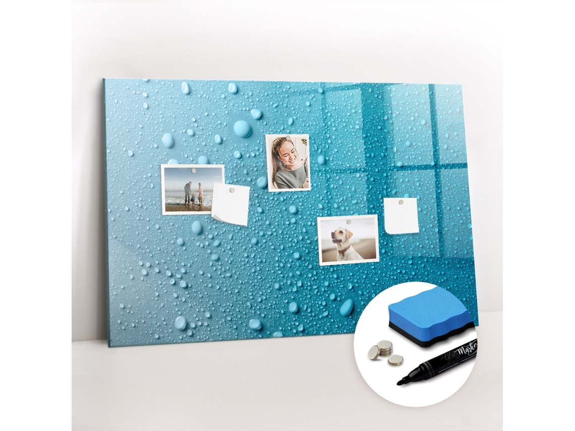 Quadro Magnético Gotas De Água Para O Corredor Espelharte (90x60 Cm)