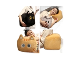 Almofada de Pelúcia Gato Quadrado Cartoon, Travesseiro Abraço para Dormir, Presente de Aniversário, Decoração de Sofá Laranja CHABERLU