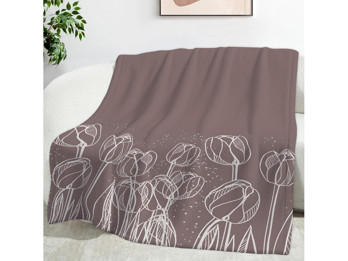 Manta Minimalista Tulipa 100x130 Cm Multifuncional Macia e Aconchegante em Flanela Ideal para Escritório Cochi