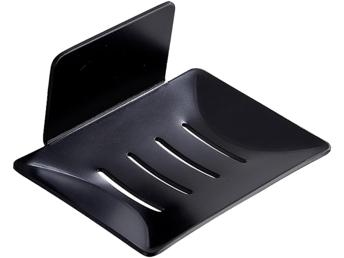 Saboneteira De Parede Yarnow Em Aço Inoxidável Preto, Com Instalação Sem Furos E Sistema De Drenagem, Para Banheiro E