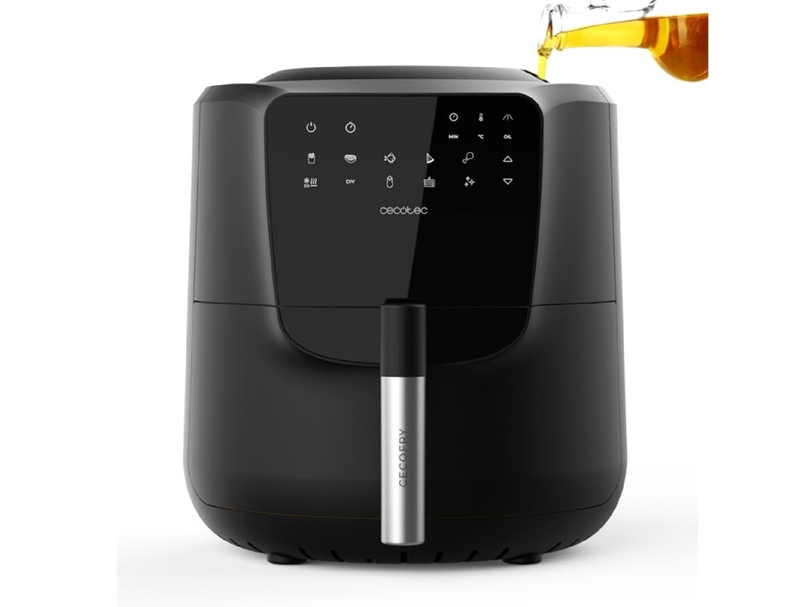 Fritadeira Cecotec 5,5 L sem óleo com spray Air Fryer Cecofry Rain M. 1550 W, spray automático e manual, painel de controle de toque, termostato ajust