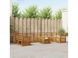 Vidaxl Conjunto De Sofás Para Exterior 11 Pcs Natural