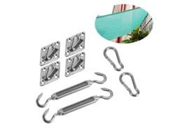 Kit de Instalação de Vela de Sombra 8 Peças Aço Inoxidável Prata Acessórios para Instalação Conjunto de 1 Conjunto S/MARCA