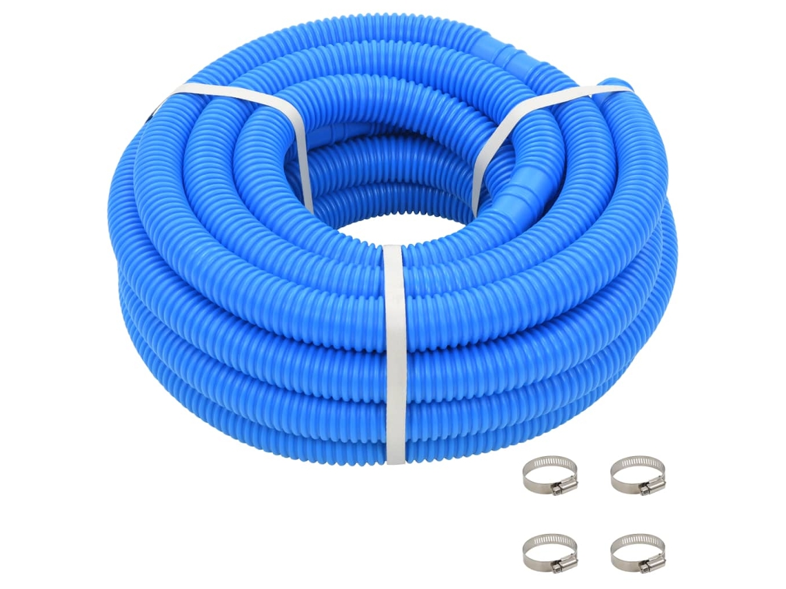 Vidaxl Mangueira De Piscina Com Braçadeiras Azul 38 Mm 12 M