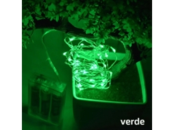 Mini Cordão de Luzes Led Estilo Estrela, Alimentado por Bateria e Feito de Fio de Cobre. MDUG (5m50 Leds Verdes)