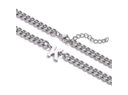 2026 cadena de Eslabón Cubano Con Colgante de Letra Inicial A z Acero Inoxidable 6.5mm 18+2 Pulgadas Regalo de Joyería para Niños Hombres Mujeres