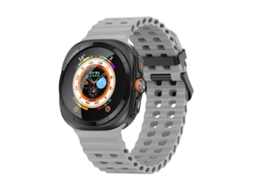 Bracelete para Samsung Galaxy Watch Ultra Silicone Ocean Dupla Fileira de Furos Cinza XIAOMOYU