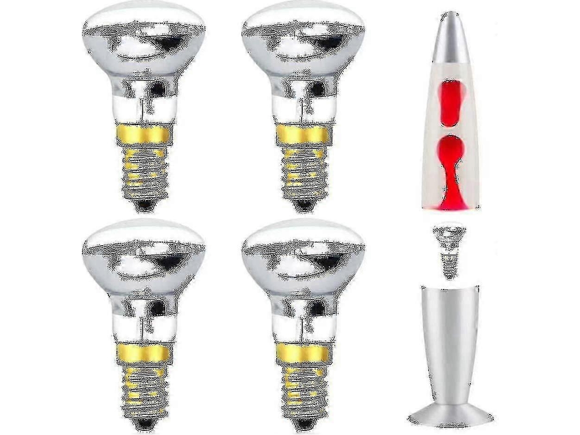 Lâmpada De Lava 25w E14 R39 Branca Quente, Refletor Branco Quente, Lâmpada Edison Pequena Com Parafuso, Holofote (pacote Com 4) classe Energética C
