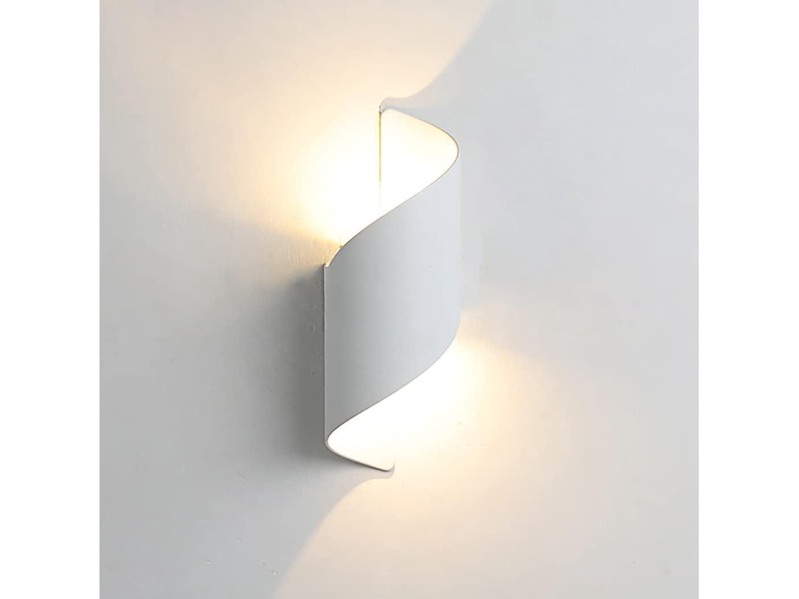 12 W Aplique De Parede Led Interior/exterior,luz Branca Quente,iluminação Moderna Alto E Baixo,resistente À Água,barra Espiral Em Metal Btforus