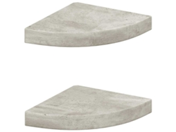 Prateleiras de Canto Parede 2 Pcs 25x25x3,8 Cm Mdf Cinzento MAISON EXCLUSIVE