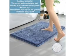 Tapetes de Banho Antiderrapantes Absorventes de Secagem Rápida para Decoração de Banheiro Fundo Tpr Azul Neblina 50X80Cm EVELTEK Standard size