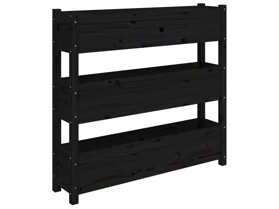 Planter, Planters Vidaxl Preto Madeira De Pinho (112 X 25 X 104.5 Cm)