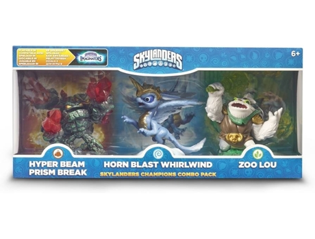 Figuras Skylanders Imaginators - Champions Combo Pack (Pack 3) — Figuras Hyper Beam Prism Break, Horn Blast Whirlwind e Zoo Lou