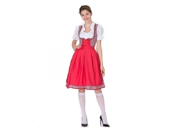 2026-traje Dirndl Clássico Alemão Para Mulher Carnaval Oktoberfest Festa Disfraces Ecc S Rojo
