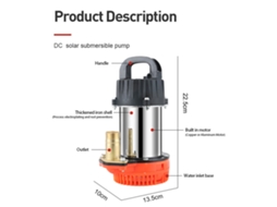 Bomba Submersível Dc Laxiscreed 180w Para Elevado Caudal E Altura De 8 Metros