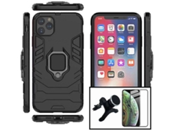 Kit Capa, Película de Vidro Temperado e Suporte Xiaomi Poco M2 Pro Full Cover Preto