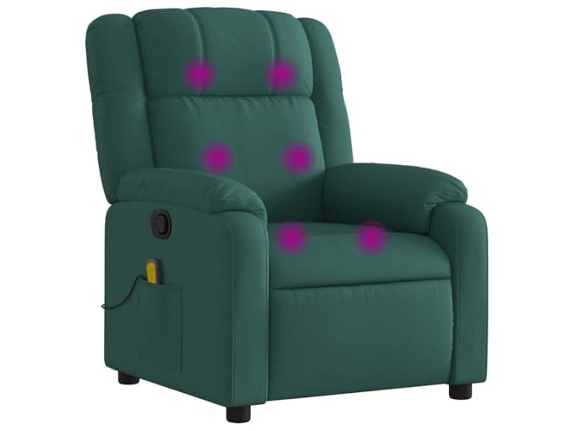 Massage Recliner Chair, Massage Recliner Chairs Vidaxl Verde Tecido