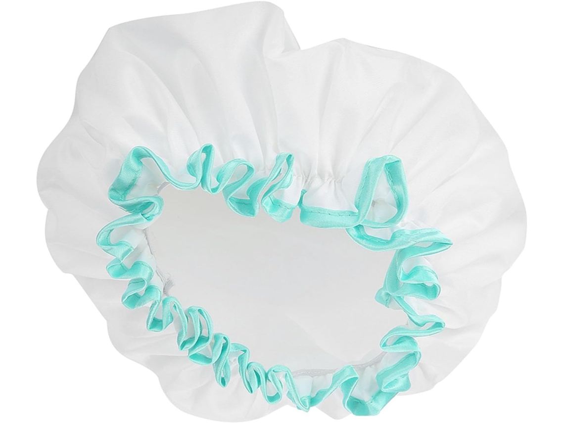 Touca De Banho Impermeável Camada Dupla, Touca De Banho Elástica E Grossa Para Mulheres Meninas, Design Impermeável
