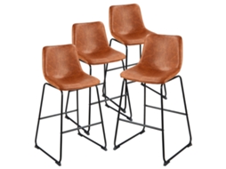 Banco De Bar Com Encosto Marrom Assento De 65 Cm Capacidade 149,7 Kg Vevor