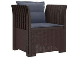 Maison Exclusive - Poltrona 1 Lugar Com Almofadas Look Rattan Pp Castanho