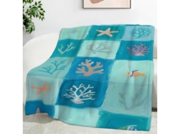 Manta de Algas Marinhas Oceano 180x200 Cm Flanela Multifuncional Macia e Aconchegante para Cama Cochilo no Esc