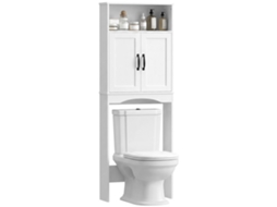 Armário de banheiro com 2 portas, prateleiras ajustáveis, 64x21x173.5 cm, branco | S/MARCA