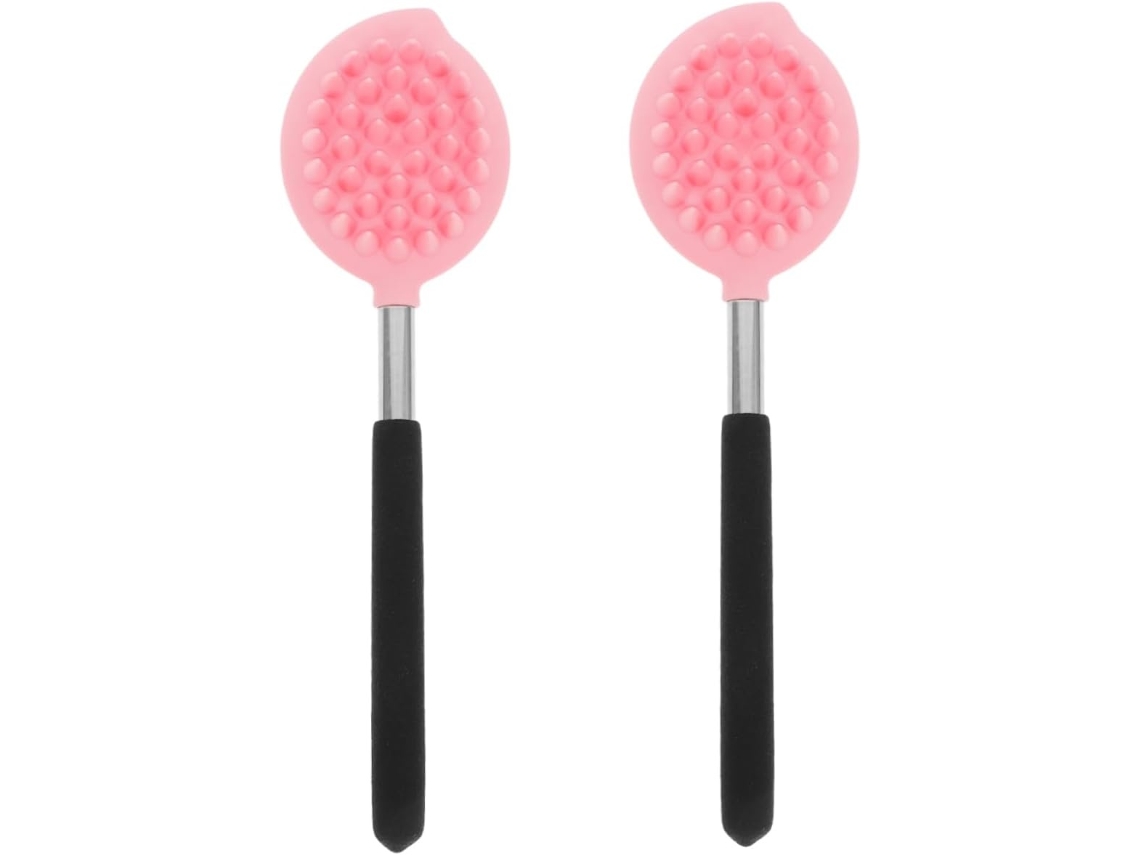 Lurelia Pack De 2 Escovas De Silicone Para Corpo E Rosto, Silicone Macio, Cabo Longo E Pega Ergonómica