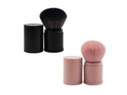 Pincel Kabuki Retrátil para Base, Blush e Contorno em Pó Mineral Viagem