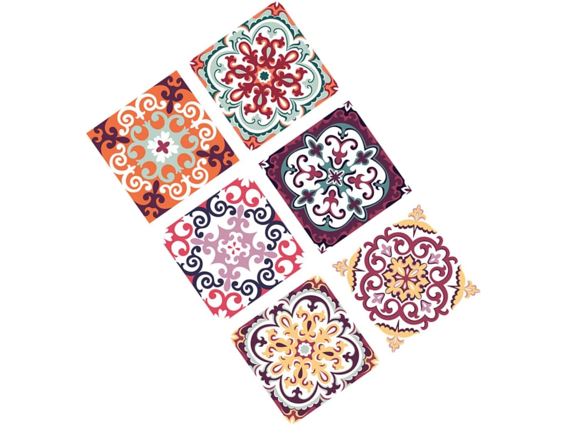 Conjunto De 6 Adesivos Decorativos À Prova D'água Com Efeito De Azulejo Para Decoração.