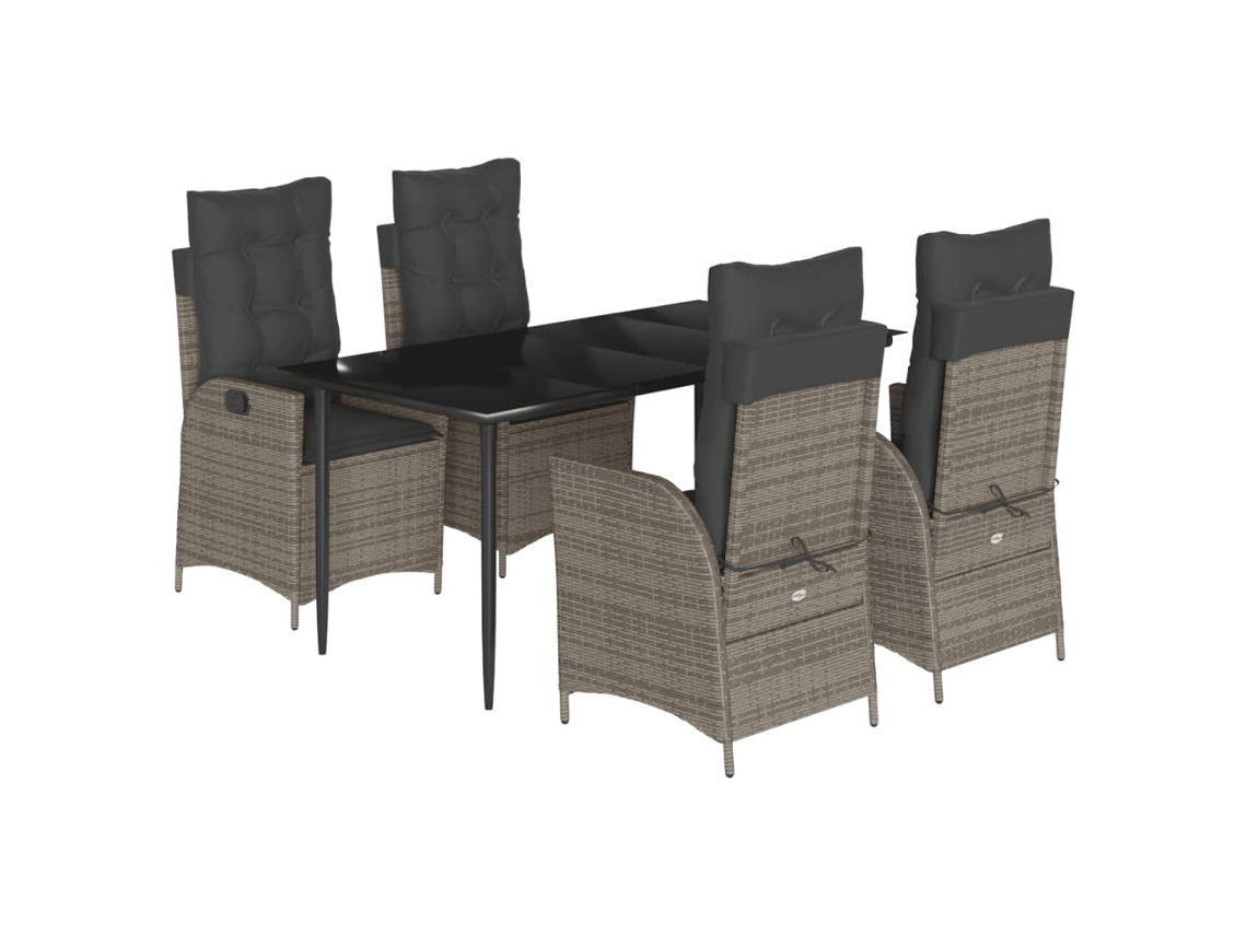 Garden Dining Set, Garden Dining Sets Vidaxl Cinzeto Rattan / Vime (160 X 80 X 74 Cm)