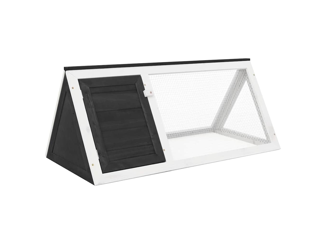 Vidaxl Gaiola Para Coelhos Madeira Cinzento