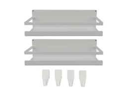 2pcs Estante de Parede com Ganchos Sucção Magnética Organizador Flutuante Banheiro Branco S/MARCA