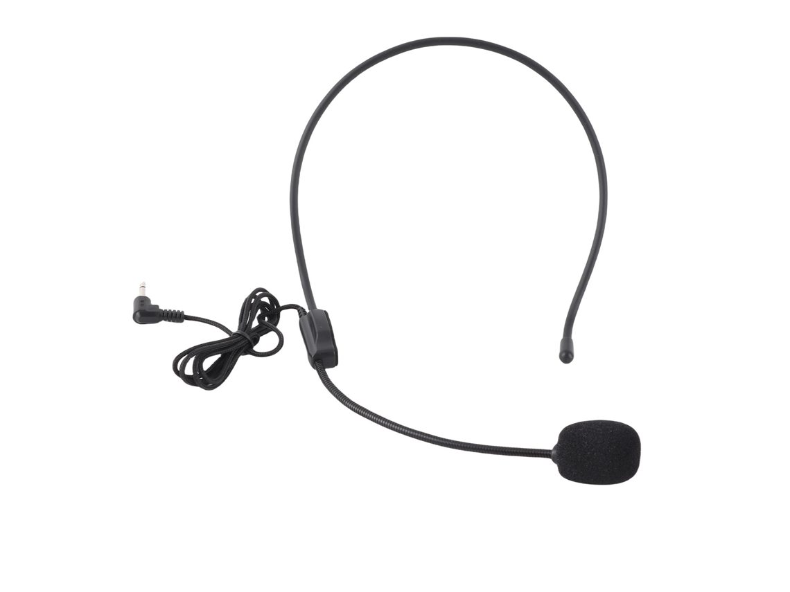 Microfone Condensador De Cabeça Com Fio Amplificação De Voz Conectividade 3.5mm