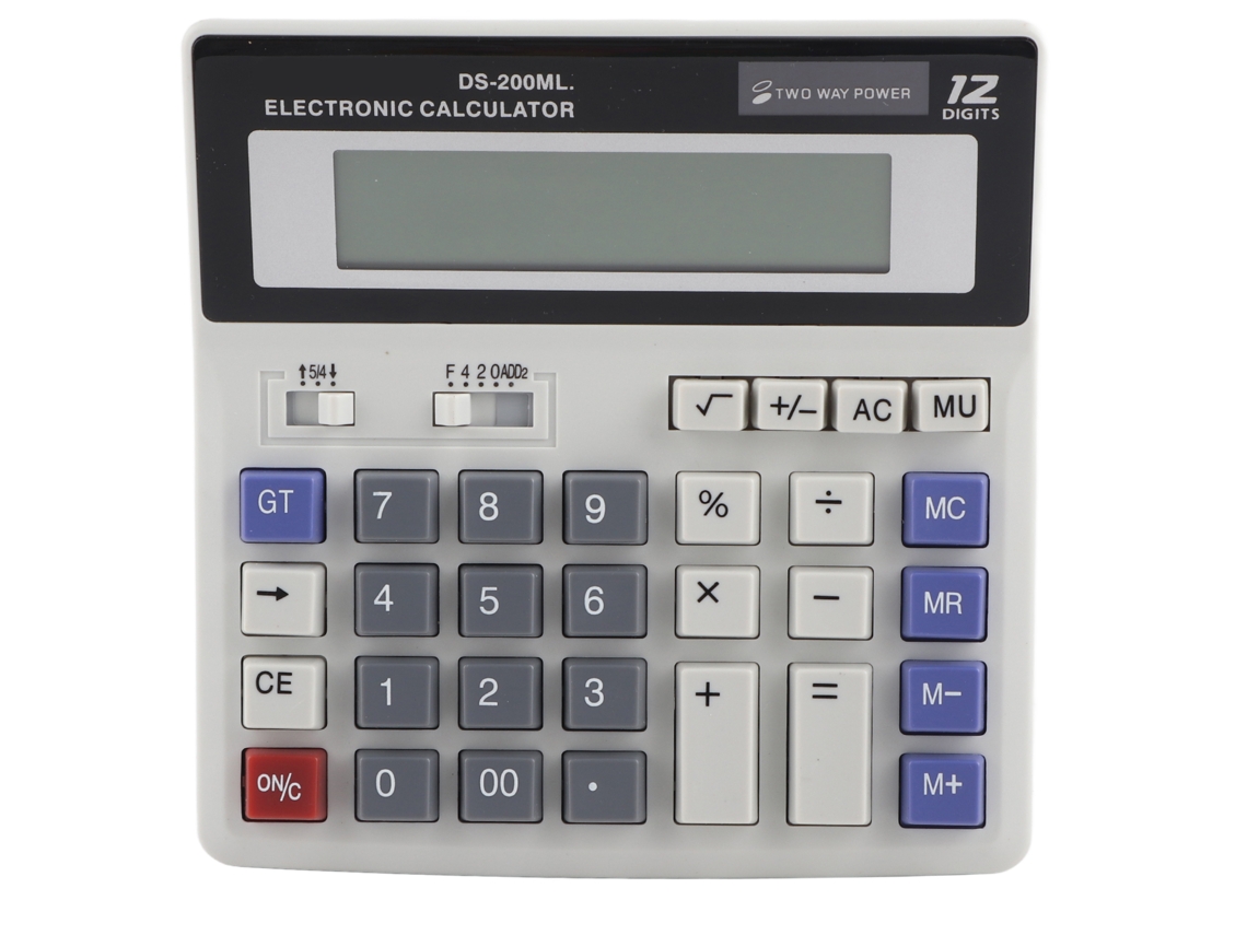 Calculadora Solar 12 Dígitos Tela LCD Funções Básicas Escritório Bateria Incluída | S/MARCA