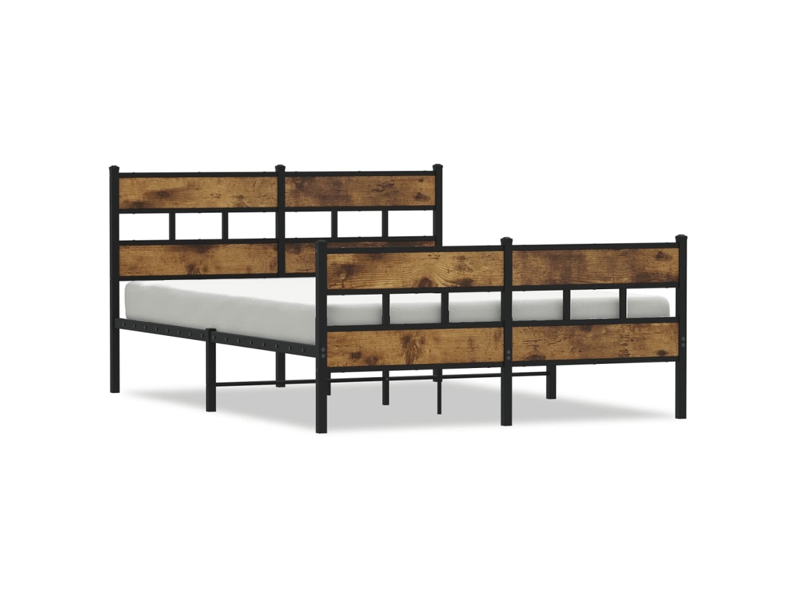 Bed Frame, Bed Frames Vidaxl Marrom Aço (150 X 200 Cm)