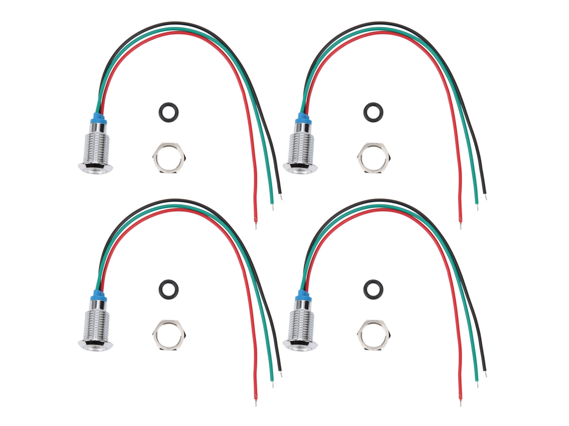 4 Conjuntos Leds Redondos Pre-fios À Prova D'água 2 Cores Cátodo Comum 10mm 110-220v