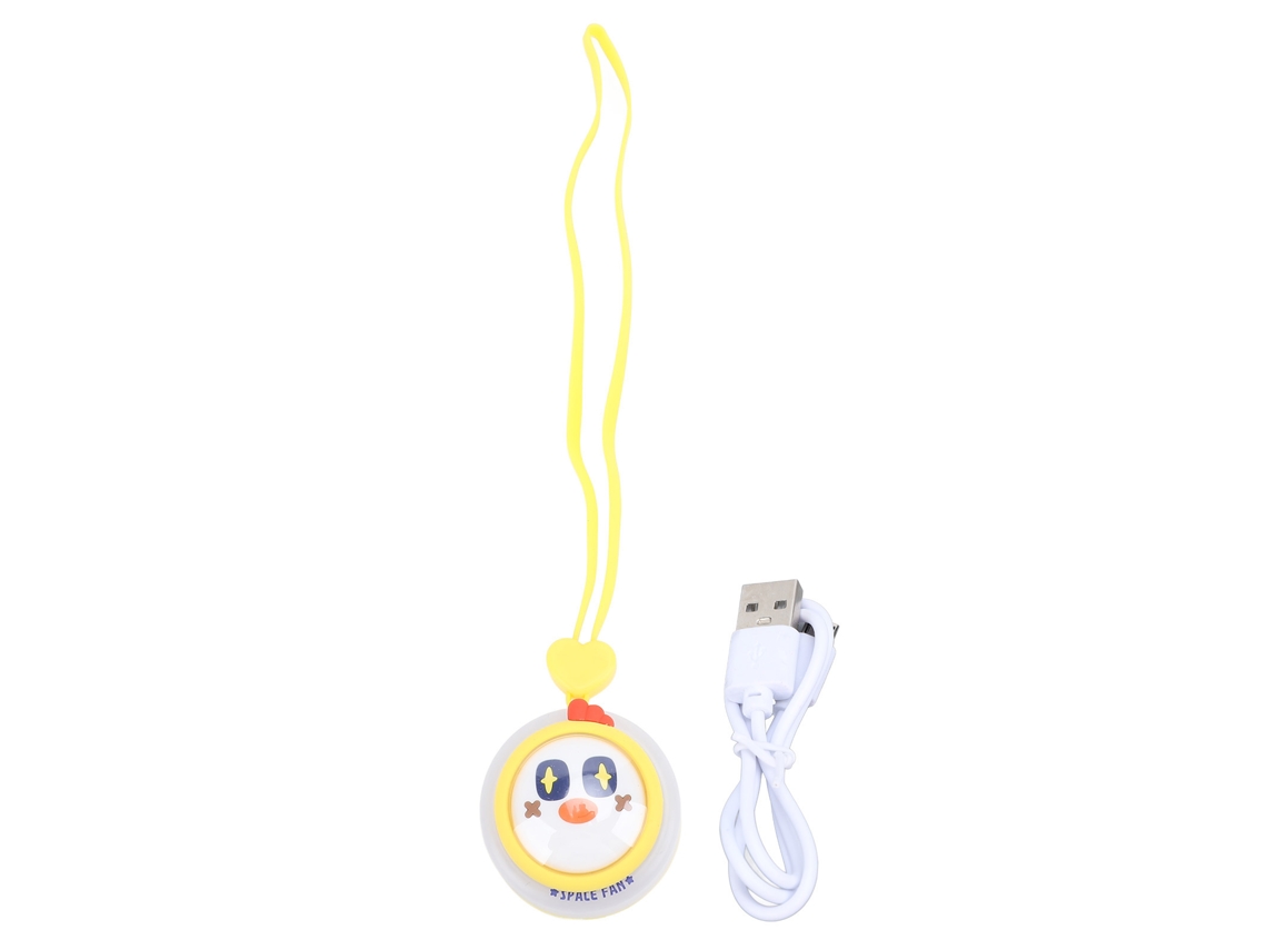 Ventilador Portátil Sem Lâmina Usb Pescoço Amarelo