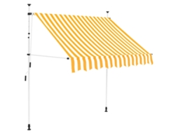 Vidaxl Toldo Retrátil Manual 150 Cm Riscas Laranjas E Brancas