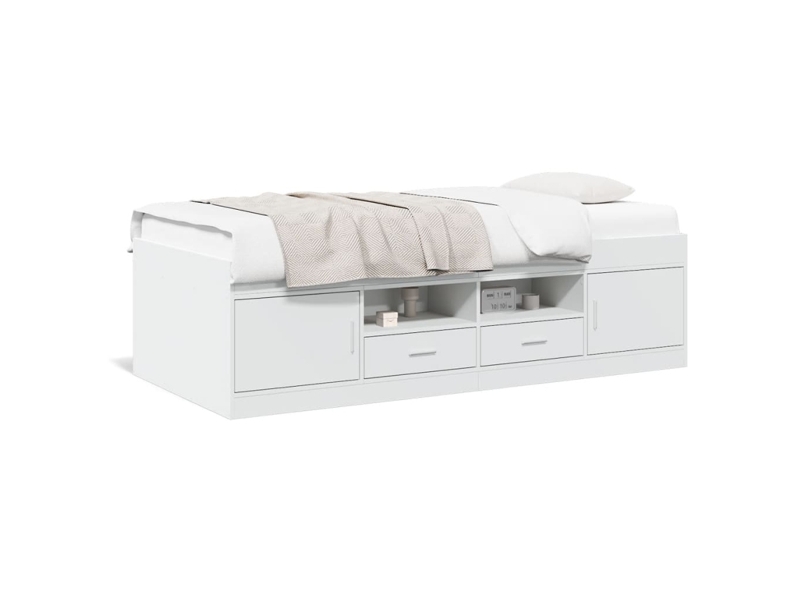 Sofá cama com Gavetas Sem Colchão 100x200 Cm Branco MAISON EXCLUSIVE