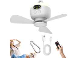 Ventilador De Teto Portátil, 8000mah, Para Uso Externo, Com Luz,