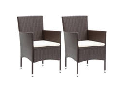 Cadeiras De Jantar Para Jardim 2 Pcs Vime Pe Castanho Dkd Home Decor