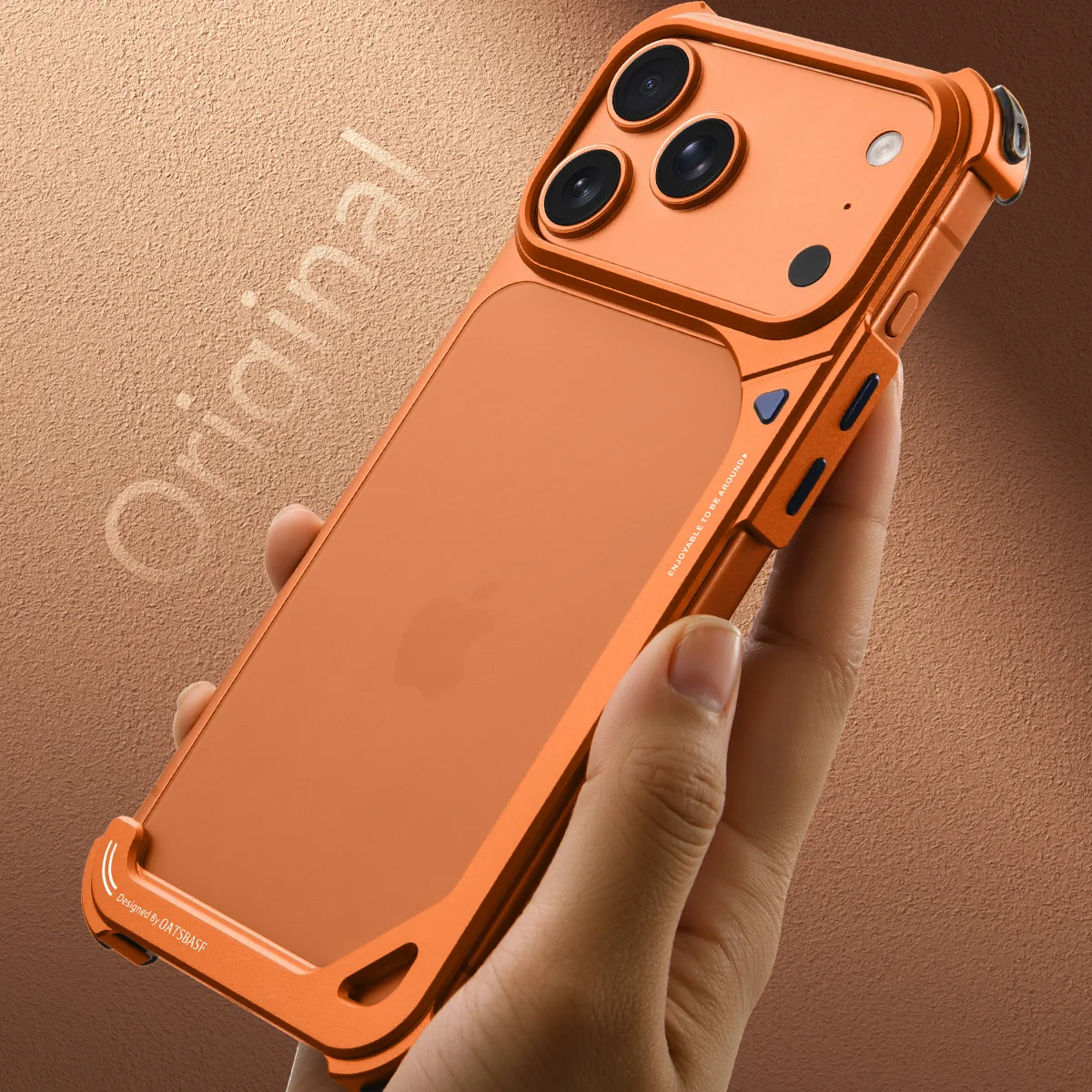 Capa Protetora De Liga De Alumínio Para Iphone 17 Pro Max (laranja), Ultrafina, Sem Moldura, Resistente A Impactos E Quedas.
