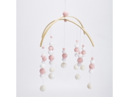 Mali brinquedo Pendurado de Berço com Pingente de Contas Peludo Campainha Rattle Rosa
