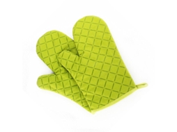 2026-luvas De Forno De Silicone Resistentes Ao Calor, Recheio De Algodão Reciclado, Flexíveis E Anti-derrapantes Para Cozinha (verde)